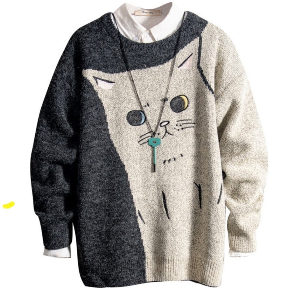Taking a look cat sweater - Picture 1 of 6